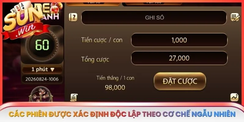 Các phiên được xác định độc lập theo cơ chế ngẫu nhiên