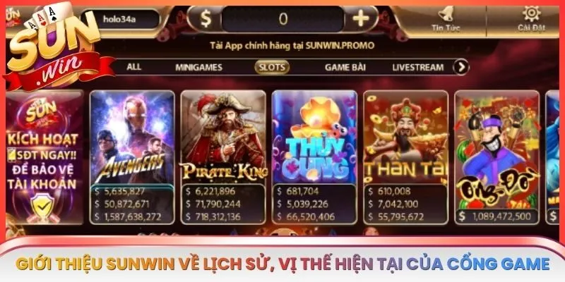 Giới thiệu SUNWIN về lịch sử, vị thế hiện tại của cổng game