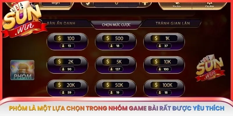 Phỏm là một lựa chọn trong nhóm game bài rất được yêu thích