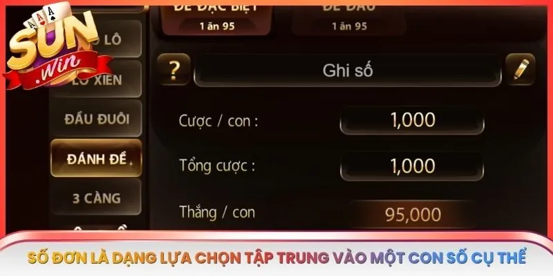 Số đơn là dạng lựa chọn tập trung vào một con số cụ thể trong phạm vi quy định