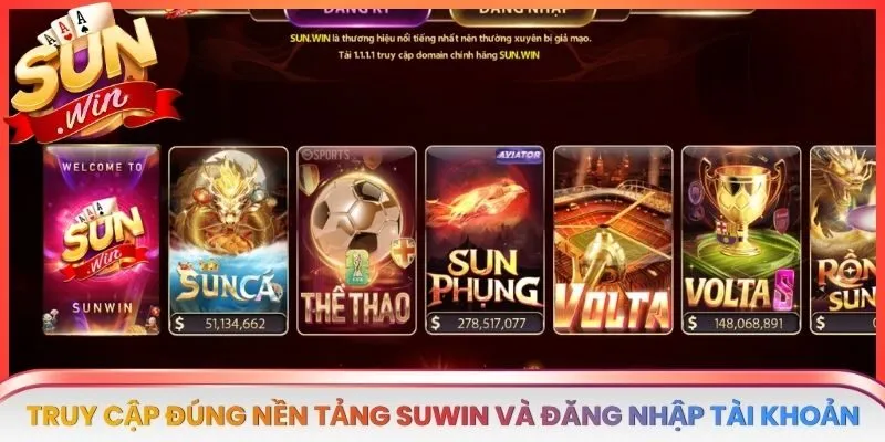 Truy cập đúng nền tảng SUWIN và đăng nhập bằng tài khoản cá nhân