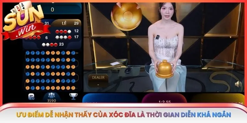 Ưu điểm dễ nhận thấy của xóc đĩa là thời gian diễn ra mỗi lượt thường khá ngắn